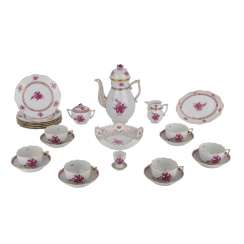 HEREND Kaffeeservice f. 6 Personen 'Apponyi purpur', 20. Jahrhundert. HEREND Kaffeeservice f. 6 Personen 'Apponyi purpur', 20. Jahrhundert.