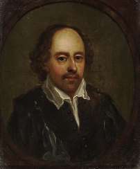 William Shakespeare's bust to the right. With an open collar and around the shoulders down coat William Shakespeare's bust to the right. With an open collar and around the shoulders down coat