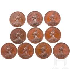 Ten bronze medals, on the Russian victories in the Napoleonic Wars, Russia, between 1835 - 1836 Ten bronze medals, on the Russian victories in the Napoleonic Wars, Russia, between 1835 - 1836