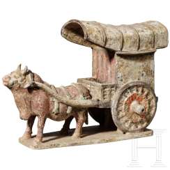 Terracotta traveling wagon with ox, China, Tang dynasty (618-906) Terracotta traveling wagon with ox, China, Tang dynasty (618-906)