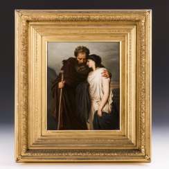 Porcelain painting: Oedipus and Antigone Porcelain painting: Oedipus and Antigone