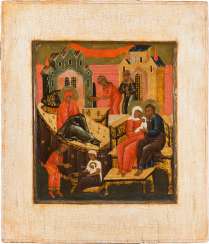 A FINE ICON OF THE NATIVITY OF THE MOTHER OF GOD A FINE ICON OF THE NATIVITY OF THE MOTHER OF GOD