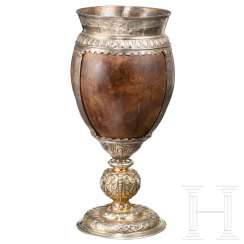 Silver-mounted vermeil coconut cup, southern German, 17th / 19th century century Silver-mounted vermeil coconut cup, southern German, 17th / 19th century century
