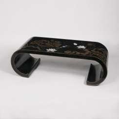 Chinese lacquer table with stylized flowers and bird Chinese lacquer table with stylized flowers and bird