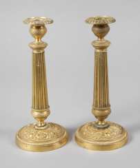 Pair Of Biedermeier Candlesticks Pair Of Biedermeier Candlesticks