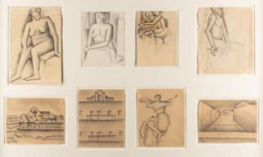 BORIS DMITRIEVICH GRIGORIEV Rybinsk 1886 - 1939 Cagnes-sur-Mer (attributed to) Eight drawings BORIS DMITRIEVICH GRIGORIEV Rybinsk 1886 - 1939 Cagnes-sur-Mer (attributed to) Eight drawings