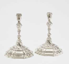 A Pair Of Candlesticks, Augsburg, 1757 - 1759, Johann Balthasar Rear Auer A Pair Of Candlesticks, Augsburg, 1757 - 1759, Johann Balthasar Rear Auer