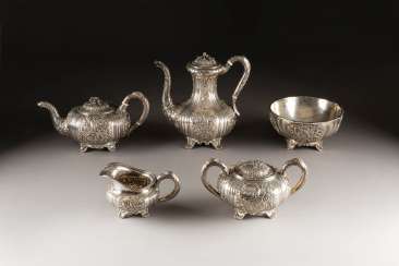 MASSIVE FIVE-PIECE TEA AND COFFEE SERVICE MASSIVE FIVE-PIECE TEA AND COFFEE SERVICE
