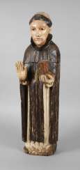 Carved Saint Statue In Case Carved Saint Statue In Case