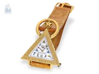 Watch: very rare vintage Masonic wrist watch, Switzerland, around 1965 Watch: very rare vintage Masonic wrist watch, Switzerland, around 1965