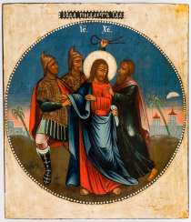 Passions icon with the capture of Jesus and the betrayal by Judas Passions icon with the capture of Jesus and the betrayal by Judas