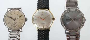 Drei Herrenarmbanduhren 1980/90er Jahre Drei Herrenarmbanduhren 1980/90er Jahre
