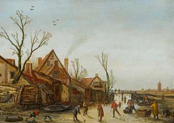 Velde, Esaias d. Ä. van de. Landscape with Ice-skaters. Velde, Esaias d. Ä. van de. Landscape with Ice-skaters.