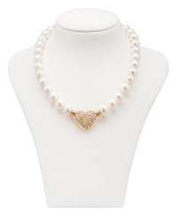 South sea pearl necklace with diamond heart South sea pearl necklace with diamond heart