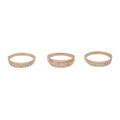Ring set 3-piece set with brilliant-cut diamonds, together approx. of 1.55 ct, Ring set 3-piece set with brilliant-cut diamonds, together approx. of 1.55 ct,