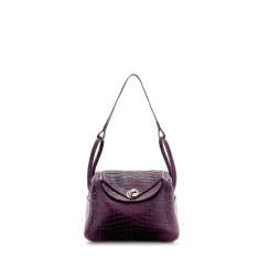 A MATTE ULTRA VIOLET NILOTICUS CROCODILE LINDY 26 WITH PALLADIUM HARDWARE A MATTE ULTRA VIOLET NILOTICUS CROCODILE LINDY 26 WITH PALLADIUM HARDWARE
