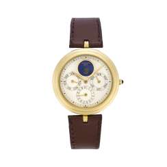 GERALD GENTA PERPETUAL CALENDAR PHASES OF the MOON: gentleman's wristwatch of 18K gold GERALD GENTA PERPETUAL CALENDAR PHASES OF the MOON: gentleman's wristwatch of 18K gold