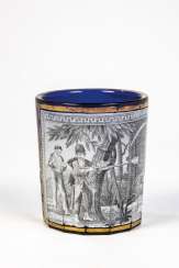 Signierter Becher mit Robinson Crusoe Signierter Becher mit Robinson Crusoe