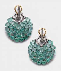 Pair of Russian emerald earrings Pair of Russian emerald earrings