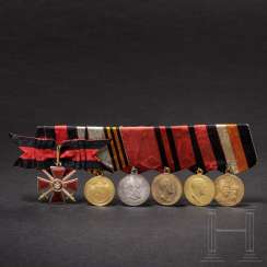 Clasp with St. Vladimir order of the cross 4. Class with swords, five medals and anniversary Jeton of the 13. Vladimirsky-Ulanen-regiment, Russia, between 1875 – 1915 Clasp with St. Vladimir order of the cross 4. Class with swords, five medals and anniversary Jeton of the 13. Vladimirsky-Ulanen-regiment, Russia, between 1875 – 1915