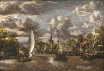 Boats on a river Boats on a river