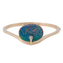 Bangle with opal doublette and brilliant Bangle with opal doublette and brilliant
