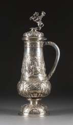 A LARGE STONE TANKARD WITH BATTLE SCENES A LARGE STONE TANKARD WITH BATTLE SCENES