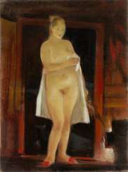 Standing Nude, signed and dated 1996 on the reverse. Standing Nude, signed and dated 1996 on the reverse.