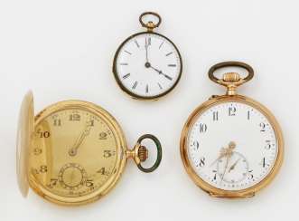 Three Gold Pocket Watches Three Gold Pocket Watches
