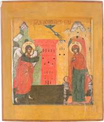 A BIG ICON WITH THE ANNUNCIATION OF THE MOTHER OF GOD A BIG ICON WITH THE ANNUNCIATION OF THE MOTHER OF GOD