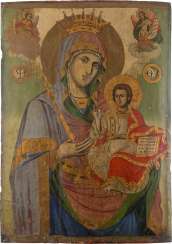 A MONUMENTAL ICON WITH THE MOTHER OF GOD HODEGETRIA A MONUMENTAL ICON WITH THE MOTHER OF GOD HODEGETRIA