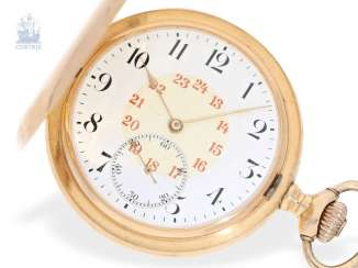 Pocket watch: fine red-gold Savonnette, Precision, Anker clock, Zenith No. 1707297, around 1900 Pocket watch: fine red-gold Savonnette, Precision, Anker clock, Zenith No. 1707297, around 1900