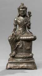 Fine and rare silver figure of the youthful Manjushri Fine and rare silver figure of the youthful Manjushri