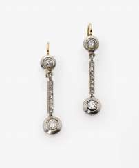 A Pair of drop earrings with diamonds A Pair of drop earrings with diamonds