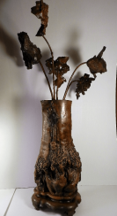 Vase en bois du Japon, 19ème siècle Vase en bois du Japon, 19ème siècle
