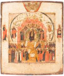 A FINE ICON OF THE MOTHER OF GOD 'ABOUT YOU REJOICES IN THE WHOLE CREATION' A FINE ICON OF THE MOTHER OF GOD 'ABOUT YOU REJOICES IN THE WHOLE CREATION'