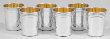 Six large wine cups Six large wine cups