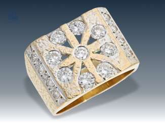 Ring: unique men's diamond ring, Hamburger, vintage gold wrought in 18K Gold Ring: unique men's diamond ring, Hamburger, vintage gold wrought in 18K Gold