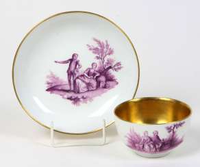 Meissen ceremonial plate purple Camaieu in 1740 Meissen ceremonial plate purple Camaieu in 1740