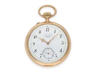 Pocket watch: heavy and large red-gold A. Lange & Söhne pocket watch with the rare calibre 45, quality 1A, CA. 1905 with the master excerpt from the book Pocket watch: heavy and large red-gold A. Lange & Söhne pocket watch with the rare calibre 45, quality 1A, CA. 1905 with the master excerpt from the book