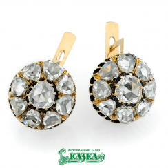 Boucles d'oreilles «framboise» de diamants taille rose» Boucles d'oreilles «framboise» de diamants taille rose»