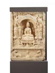 STELE WITH THE BUDDHA, BODHISATTVA AND MONKS STELE WITH THE BUDDHA, BODHISATTVA AND MONKS
