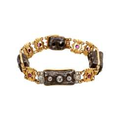 Extraordinary bracelet made of iron elements with old European cut diamonds Extraordinary bracelet made of iron elements with old European cut diamonds