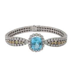 Bracelet with topaz and diamonds, Bracelet with topaz and diamonds,