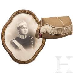 Benelux countries - headgear for a cavalryman, carrier photo in the frame Benelux countries - headgear for a cavalryman, carrier photo in the frame