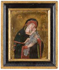CAMBRAI MADONNA (MOTHER OF GOD ELEUSA) 17th century thin wooden panel. Oil painting CAMBRAI MADONNA (MOTHER OF GOD ELEUSA) 17th century thin wooden panel. Oil painting