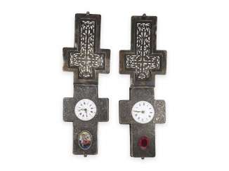 Halsuhr: rare Pair of crucifix necklace watches, probably Vienna, around 1870 Halsuhr: rare Pair of crucifix necklace watches, probably Vienna, around 1870