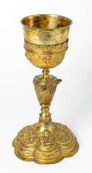 Important, very early gold-plated chalice from Novgorod, with the presentation of three evangelists Important, very early gold-plated chalice from Novgorod, with the presentation of three evangelists