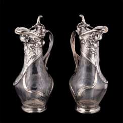 Pair of elegant decanters art Nouveau Pair of elegant decanters art Nouveau