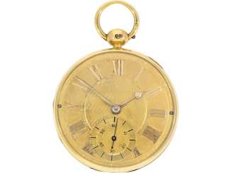 Pocket watch: technical interesting English pocket watch/Watch, with Massey type II escapement, chronometer maker Robert Roskell, Liverpool, No. 41318, Hallmark 1824 Pocket watch: technical interesting English pocket watch/Watch, with Massey type II escapement, chronometer maker Robert Roskell, Liverpool, No. 41318, Hallmark 1824